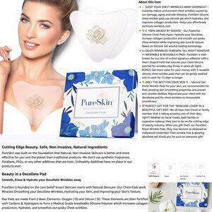 PureSkin Chest Wrinkle Pads 4 PACK Decollete Anti Wrinkle Chest Pads Silicone